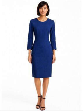 NWOT J. Crew Blue Zip Ponte Sheath Dress